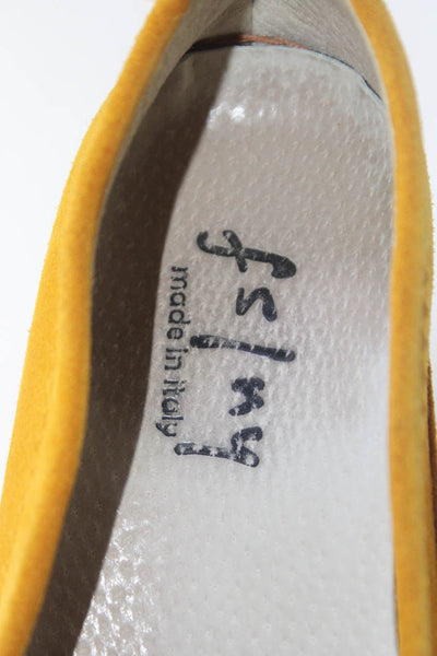 FS/NY Womens Slip On Round Toe Loafers Yellow Suede Size 38.5