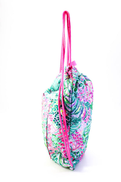 Lilly Pulitzer Womens Abstract Printed Quilted Backpack Handbag Multicolored