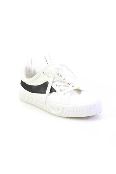 COS Womens White Black Canvas Low Top Sneakers Shoes Size 10