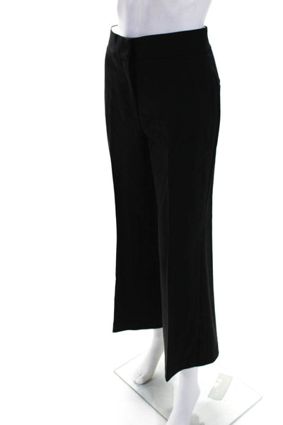 Rebecca Taylor Womens Zipper Fly High Rise Pleated Dress Pants Black Wool Size 0