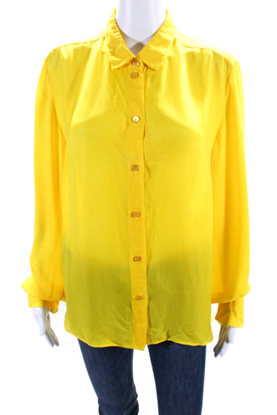 Stella McCartney Womens Long Sleeves Button Down Blouse Yellow Size EUR 46