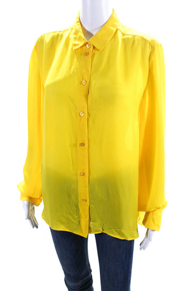 Stella McCartney Womens Long Sleeves Button Down Blouse Yellow Size EUR 46