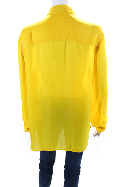 Stella McCartney Womens Long Sleeves Button Down Blouse Yellow Size EUR 46