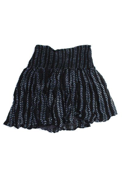 Muche Et Muchette Girls Elastic Waist Flare Lined Mini Skirt Black One Size