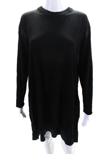 Rag & Bone Women's Round Neck Long Sleeves Midi Sweater Dress Black Size M