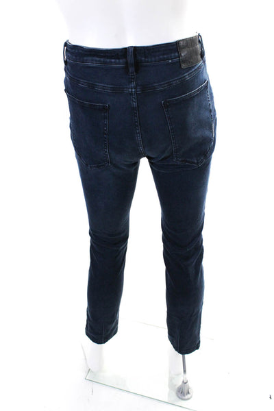 Neuw Mens Cotton Dark Wash Skinny Jeans Blue Size 36x32