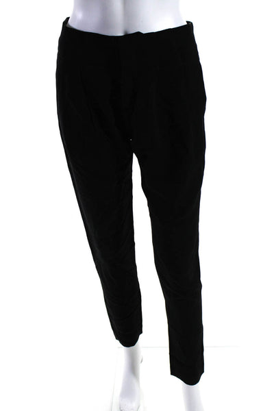 A.L.C. Womens Pleated Hook & Eye Zipped Tapered Slip-On Dress Pants Black Size 2