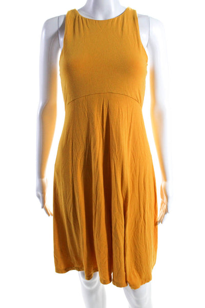 Athleta Womens Round Neck Sleeveless Pullover Tank Dress Yellow Size XS