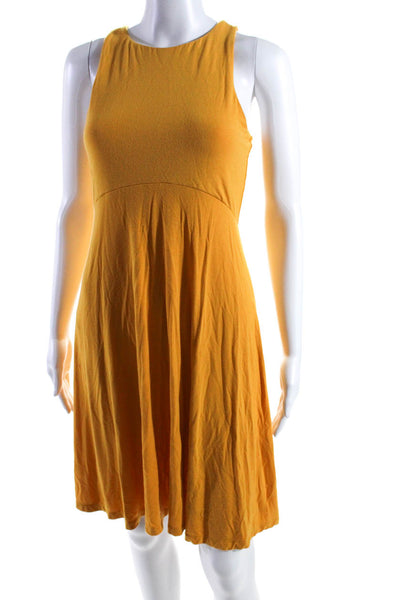 Athleta Womens Round Neck Sleeveless Pullover Tank Dress Yellow Size XS