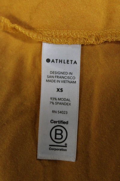 Athleta Womens Round Neck Sleeveless Pullover Tank Dress Yellow Size XS