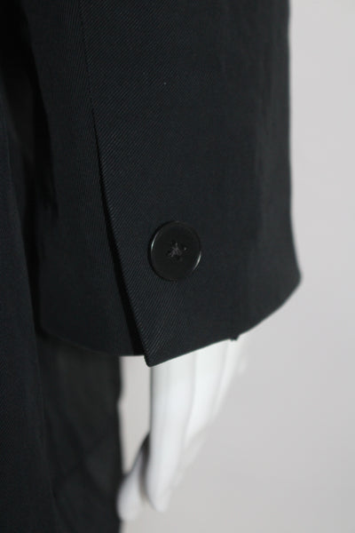 DKNY Womens Black One Button Long Sleeve Front Pockets Blazer Jacket Size L