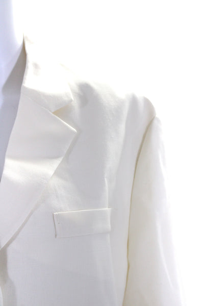 Prada Womens Long Sleeves Button Down Suit Jacket Ivory White Wool Size EUR 38