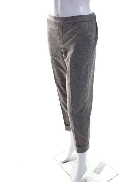 Brochu Walker Womens Zipper Fly Mid Rise Pleated Cuffed Trouser Pants Gray XS