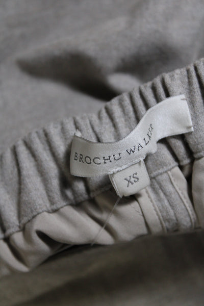 Brochu Walker Womens Zipper Fly Mid Rise Pleated Cuffed Trouser Pants Gray XS