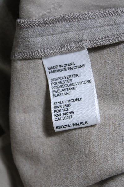 Brochu Walker Womens Zipper Fly Mid Rise Pleated Cuffed Trouser Pants Gray XS