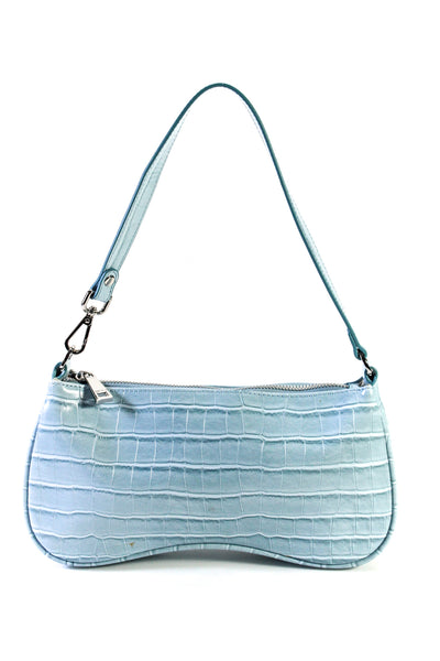 JW Pei Womens Cros Embossed Vegan Leather Shoulder bag Ice Blue Size S