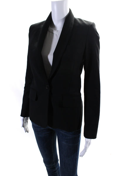 Comptoir Des Cotonniers Womens Long Sleeves Lined One Button Jacket Black Size 3