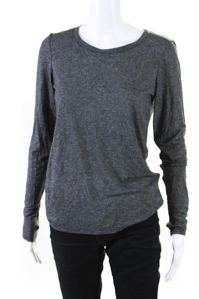 Michael Stars Womens Long Sleeve Crew Neck Top Tee Shirt Heather Gray One Size