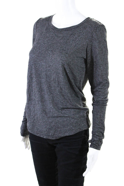 Michael Stars Womens Long Sleeve Crew Neck Top Tee Shirt Heather Gray One Size