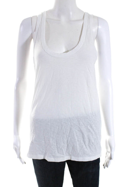 Rag & Bone Jean Womens Scoop Neck Jersey Tank Top White Cotton Size Medium