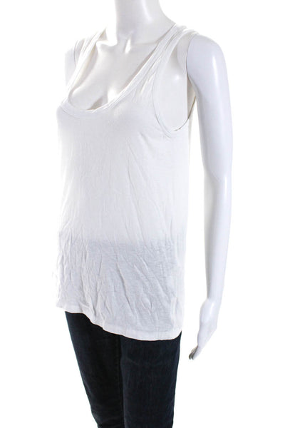 Rag & Bone Jean Womens Scoop Neck Jersey Tank Top White Cotton Size Medium