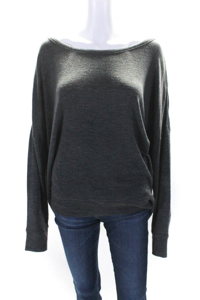 Vince Womens Dark Gray Wool Scoop Neck Long Sleeve Dolman Sweater Top Size M