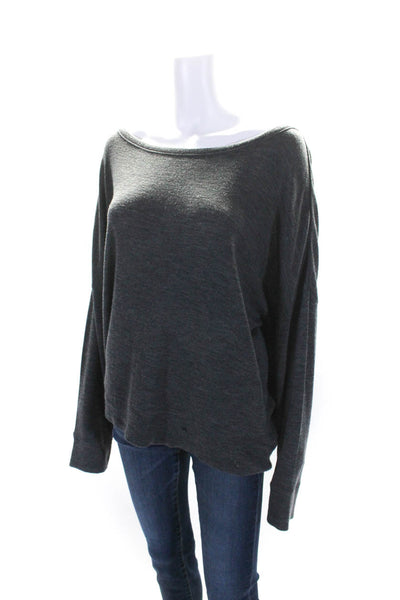 Vince Womens Dark Gray Wool Scoop Neck Long Sleeve Dolman Sweater Top Size M