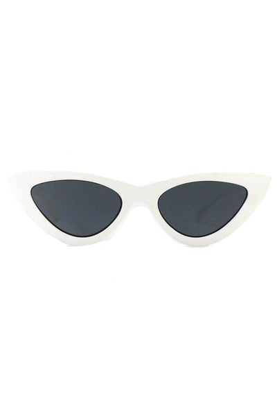 Adam Selman X Le Specs Womens Cat Eye Black Lens Pull On Sunglasses White