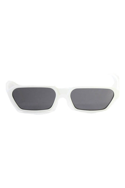 Illesteva Womens Plastic Grey Lens Small Frame Baxter Sunglasses White