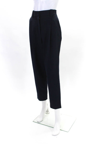 ALC Womens Mid Rise Slim Leg Tapered Pleated Dress Pants Navy Blue Size 6