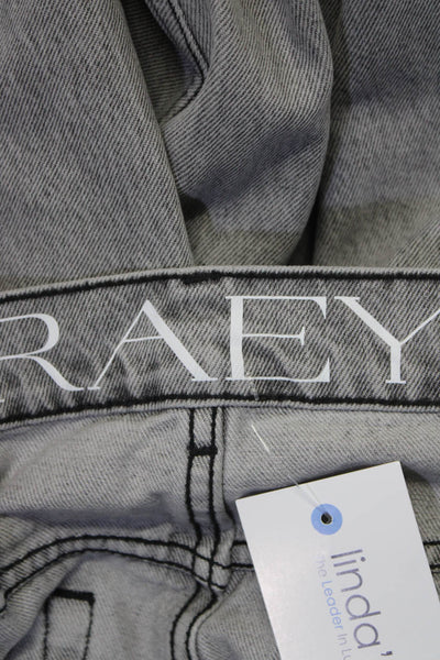 Raey Womens Button Fly Wide Straight Leg Jeans Pants Gray Size 22