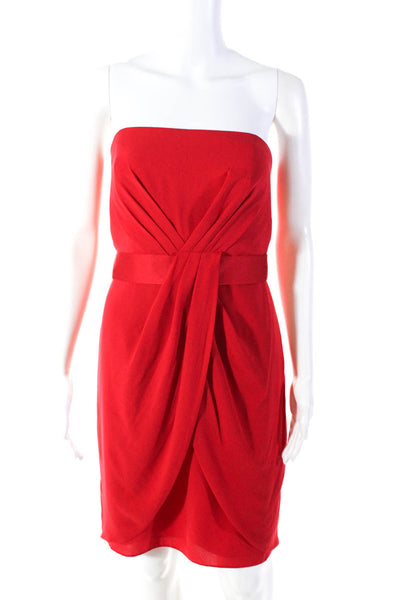 White by Vera Wang Women's Square Neck Strapless Wrap Mini Dress Red Size 10