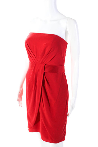 White by Vera Wang Women's Square Neck Strapless Wrap Mini Dress Red Size 10