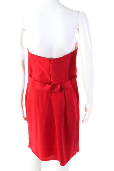 White by Vera Wang Women's Square Neck Strapless Wrap Mini Dress Red Size 10