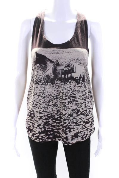 Stella McCartney Womens Sleeveless Tank Top Purple Off White Size EUR 40