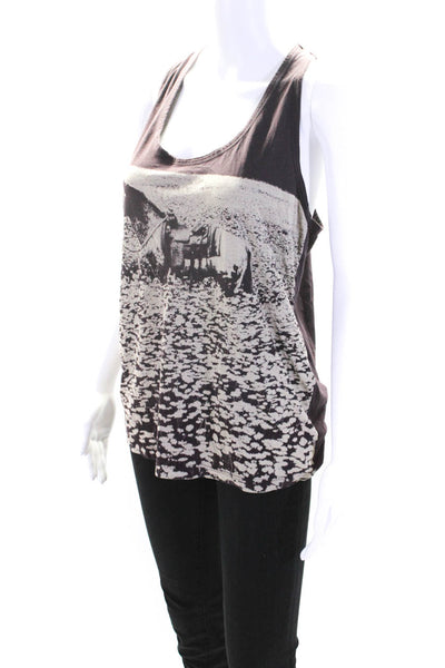 Stella McCartney Womens Sleeveless Tank Top Purple Off White Size EUR 40