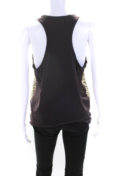 Stella McCartney Womens Sleeveless Tank Top Purple Off White Size EUR 40