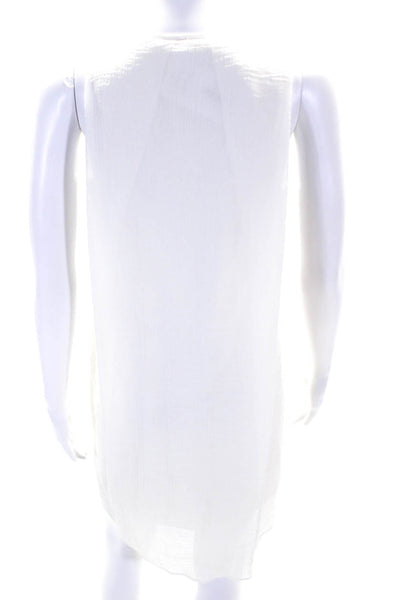 Helmut Lang Womens Chiffon Sleeveless V-Neck Mini Tank Dress White Size PP