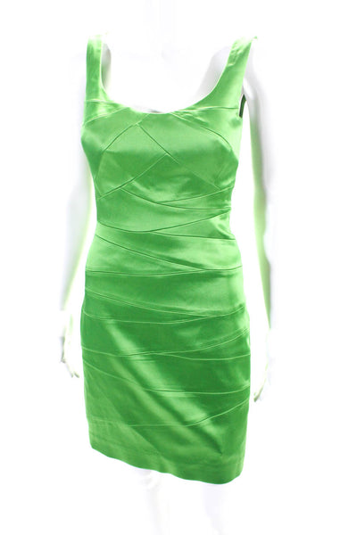 Jax Womens Sleeveless Knee Length High Waist Body Con Dress Green Size 4