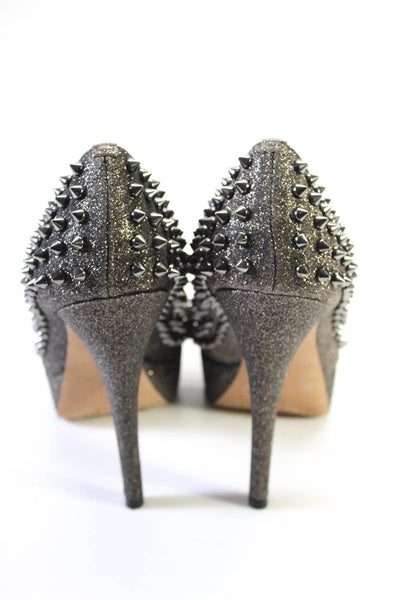 Vince Camuto Womens Studded Platform Madelyn Pumps Pewter Silver Size 7 B