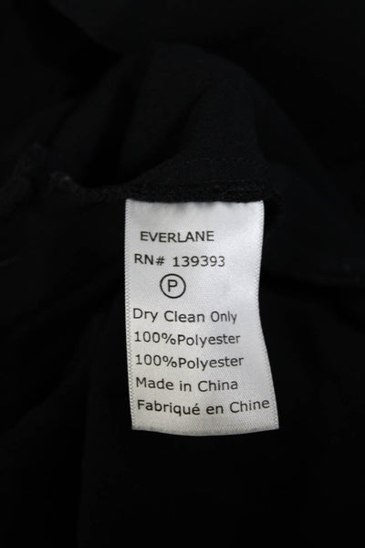 Everlane Womens Pleated Elastic Waist Zippered A-Line Skirt Black Size S