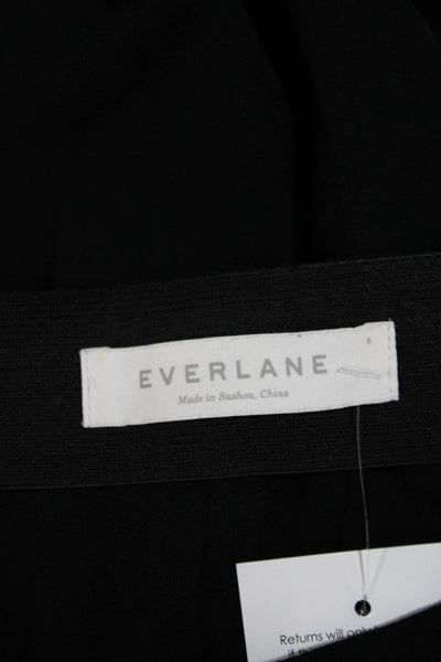 Everlane Womens Pleated Elastic Waist Zippered A-Line Skirt Black Size S