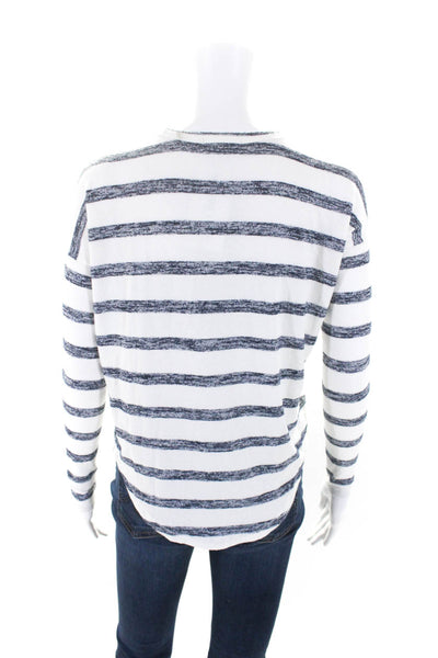 Rag & Bone Women's Round Neck Long Sleeves Blouse Blue Stripe Size XXS