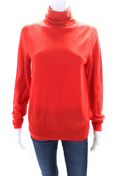 J Crew Womens Long Sleeves Pullover Turtleneck Sweater Red Wool Size Medium