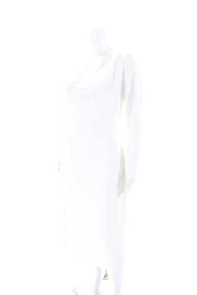 Rachel Comey Womens Long Sleeves Front Slit Maxi Dress Paper White Size 2