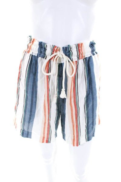 Xirena Women's Paper Bag Waist Multicolor Stripe Pockets Short Size S