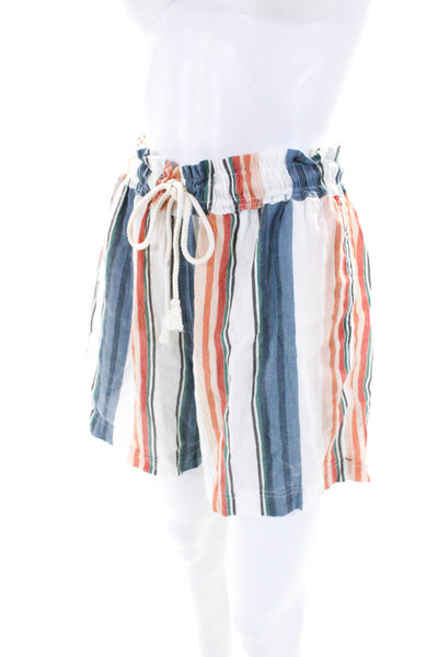 Xirena Women's Paper Bag Waist Multicolor Stripe Pockets Short Size S