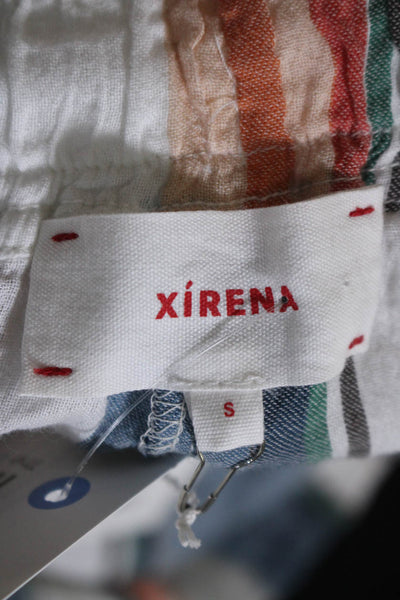 Xirena Women's Paper Bag Waist Multicolor Stripe Pockets Short Size S