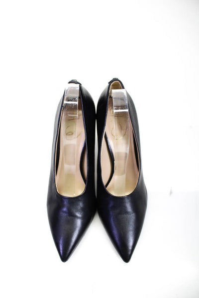 Sam Edelman Womens Pointed Toe Slip On Stiletto Pumps Black Leather Size 8.5