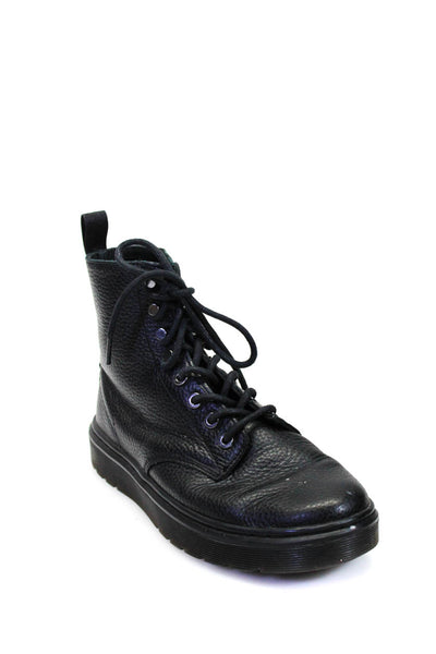 Dr. Martens Womens Flat Grain Leather Ankle Combat Boots Black Size 7